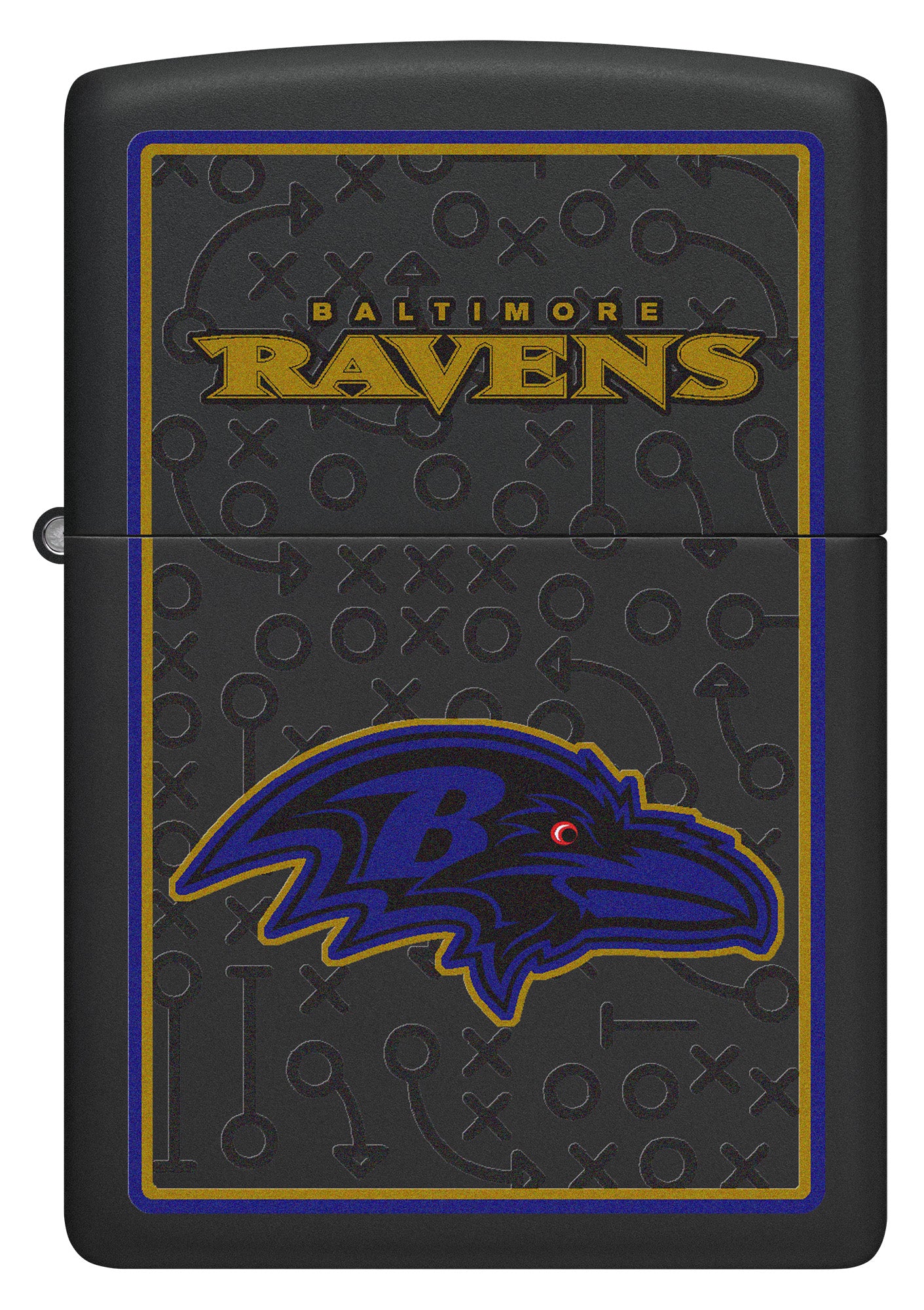 Front shot of NFL Baltimore Ravens Windproof Lighter.