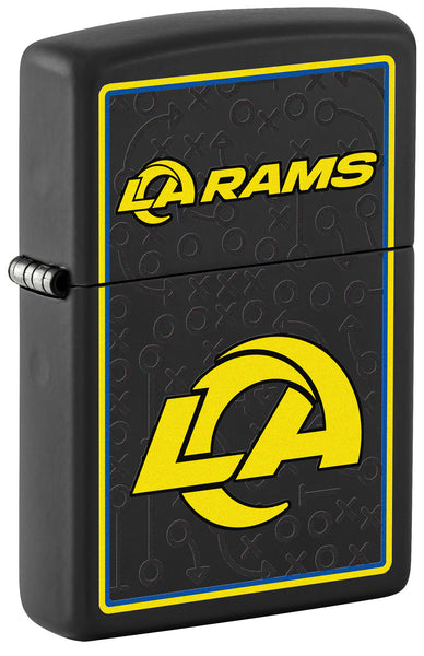 Zippo NFL Los Angeles Rams Playbook Design Black Matte Windproof