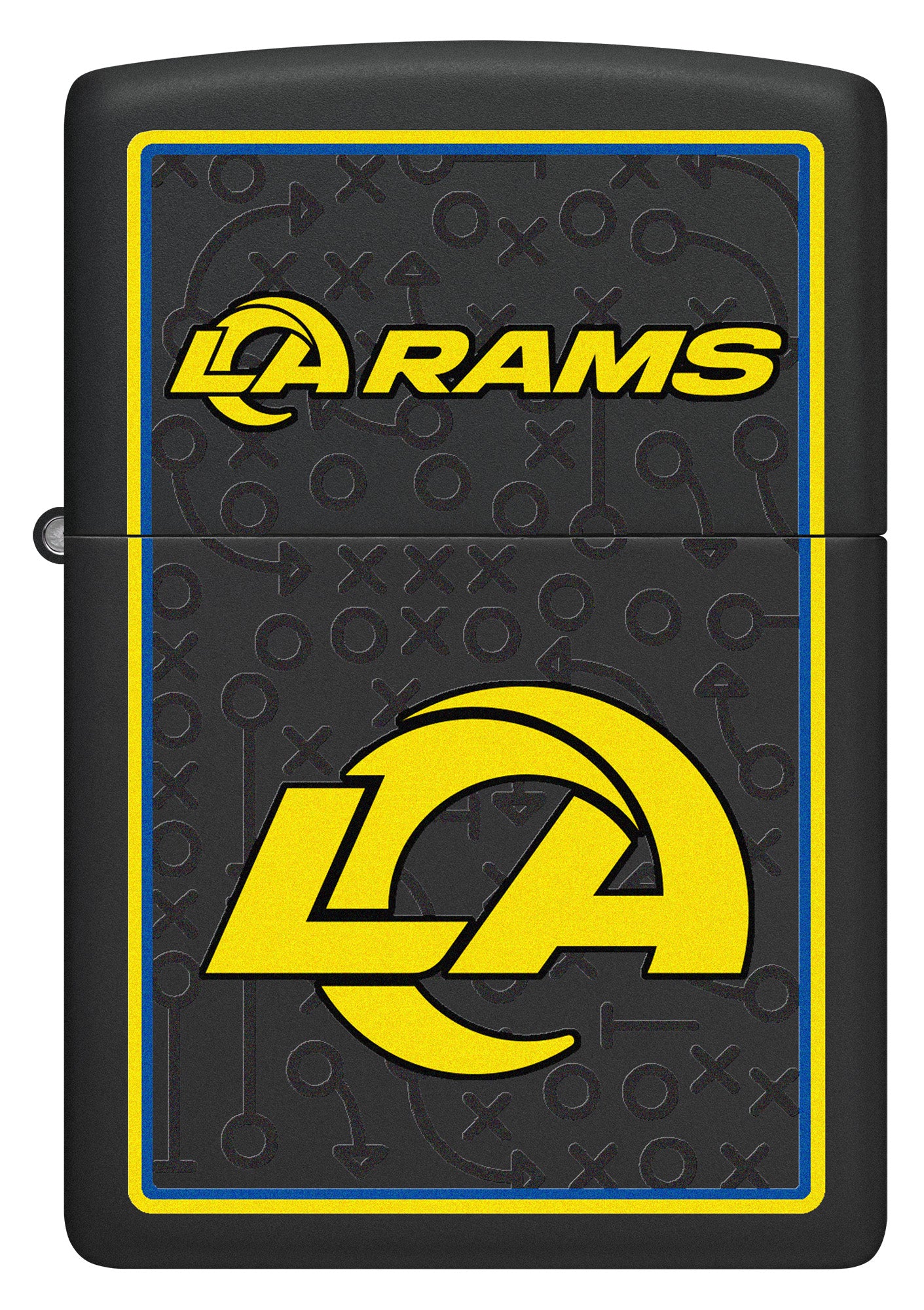 Front shot of NFL Los Angeles Rams Windproof Lighter.