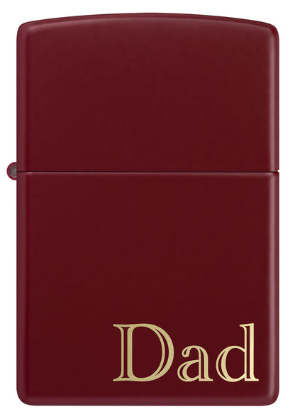 Front view of Zippo Dad Design SMS Windproof Pocket Lighter