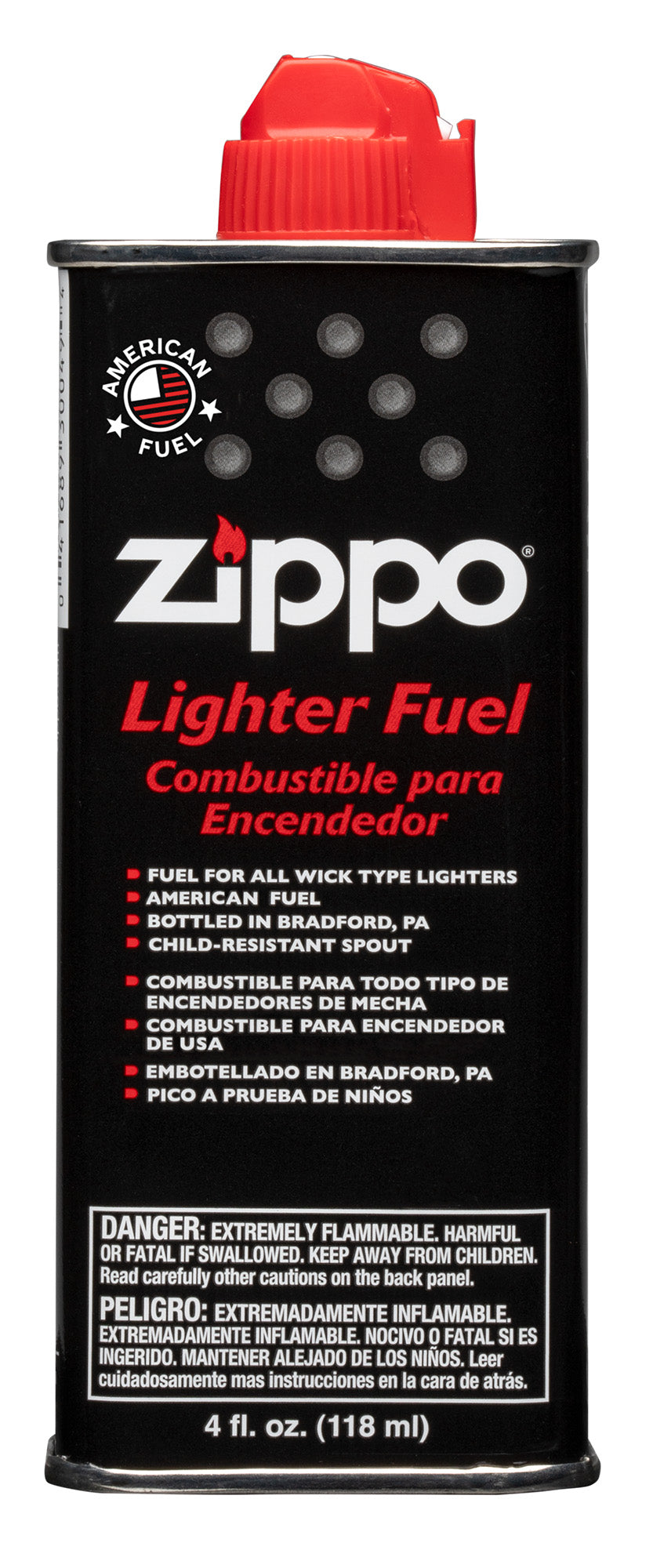 Front of 4 Fluid Ounce Zippo Lighter Fuel
