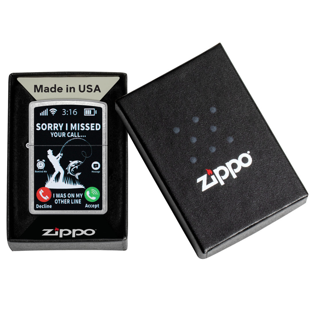 Zippo Other Line Design Street Chrome Windproof Lighter in its packaging.
