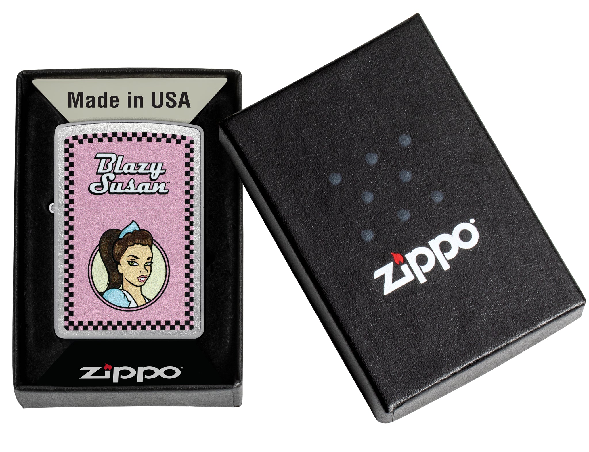 Zippo Blazy Susan™ Checker Design Street Chrome Windproof Lighter