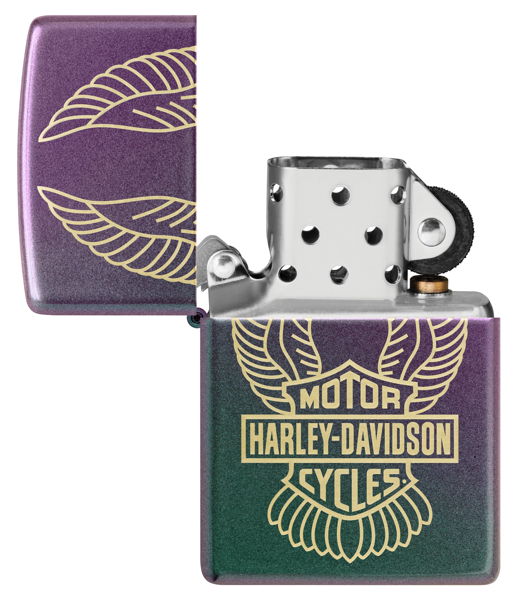 Zippo Harley-Davidson® Winged Logo Design Iridescent Windproof
