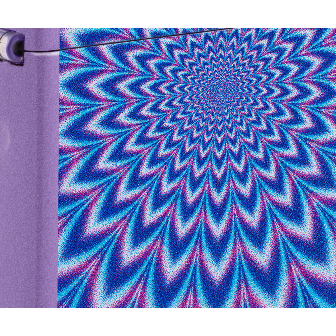 Front view of Zippo Lavender Illusion Design Smoky Lavender Windproof Lighter close up to show the detail of the lighter.