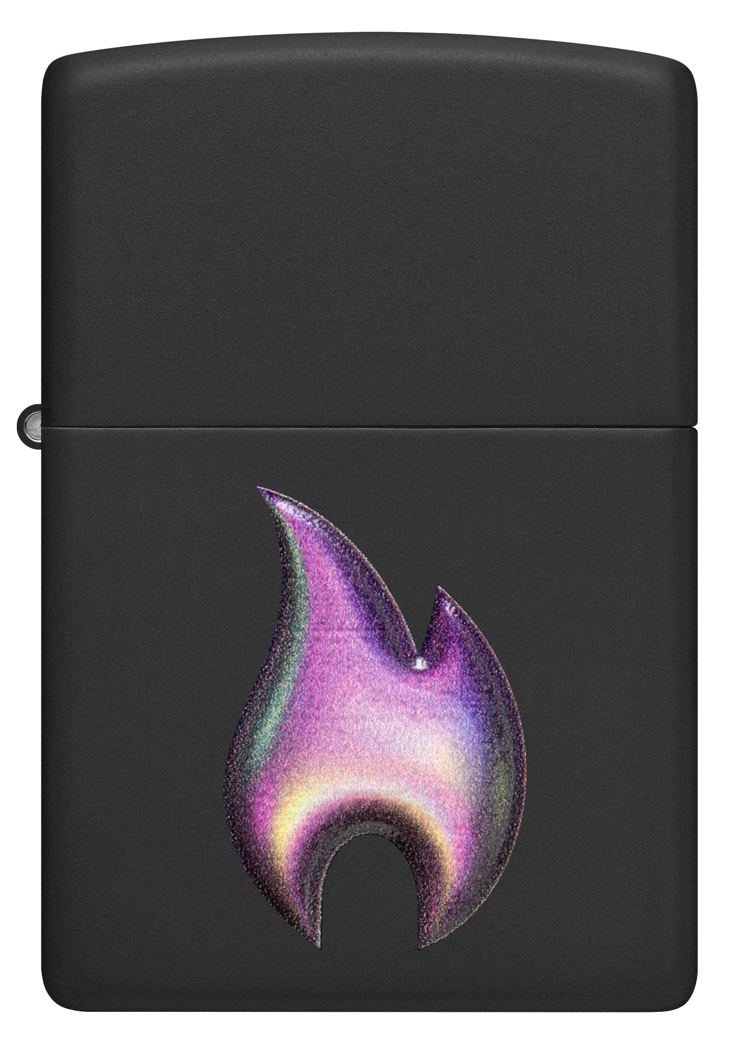 Front view of Zippo Texture Flame Design Black Matte Windproof Lighter.