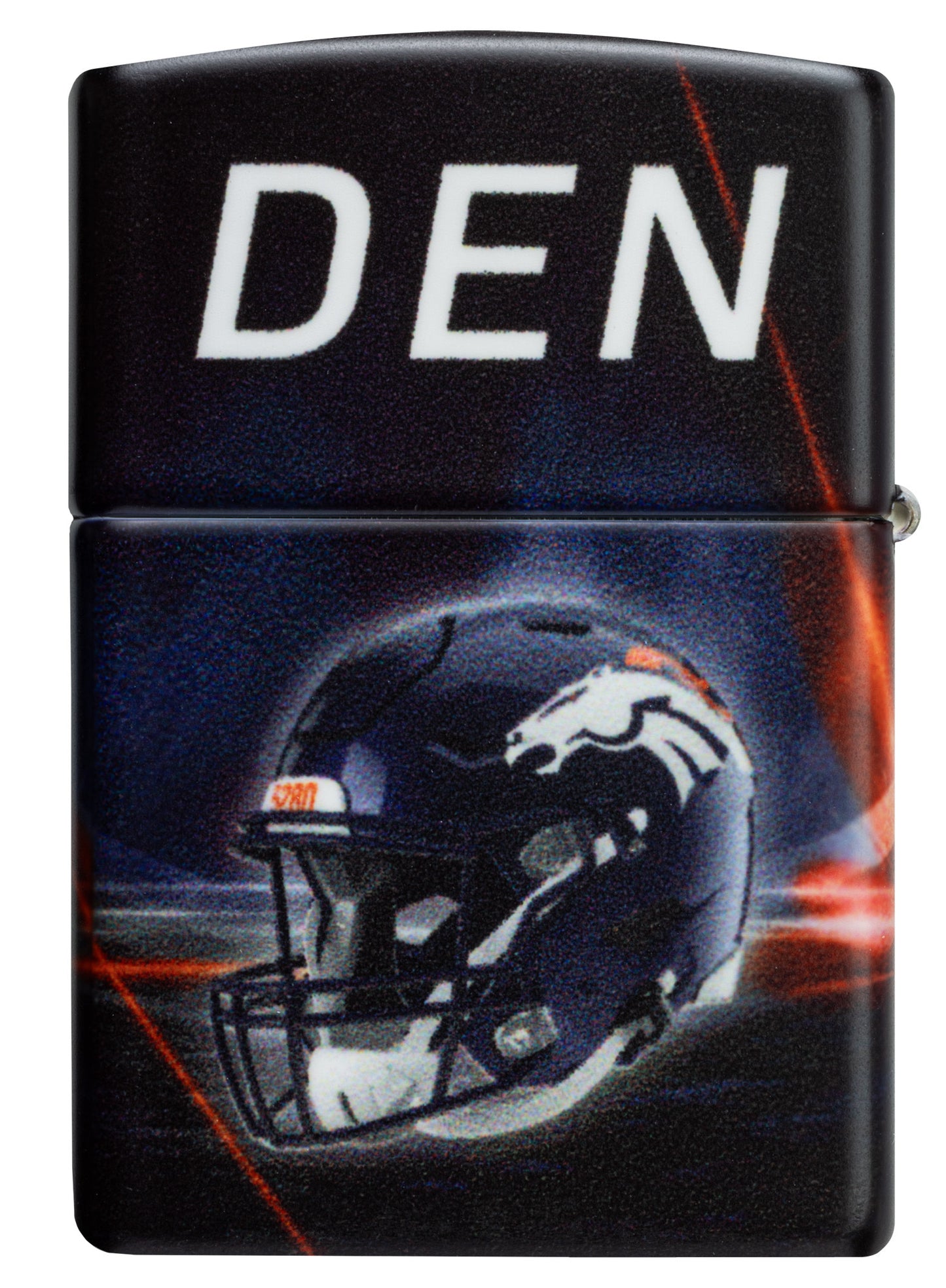 Back view of Zippo NFL Denver Broncos 540 Matte Windproof Lighter.