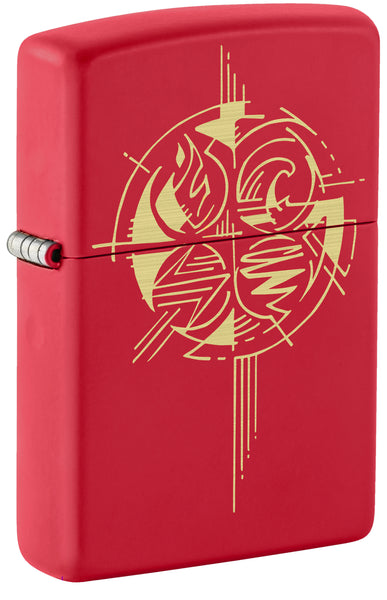 Zippo Elements Design Red Matte Windproof Lighter – Zippo USA