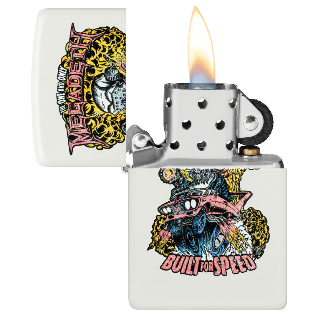 Zippo Megadeth Built for Speed Design White Matte Windproof