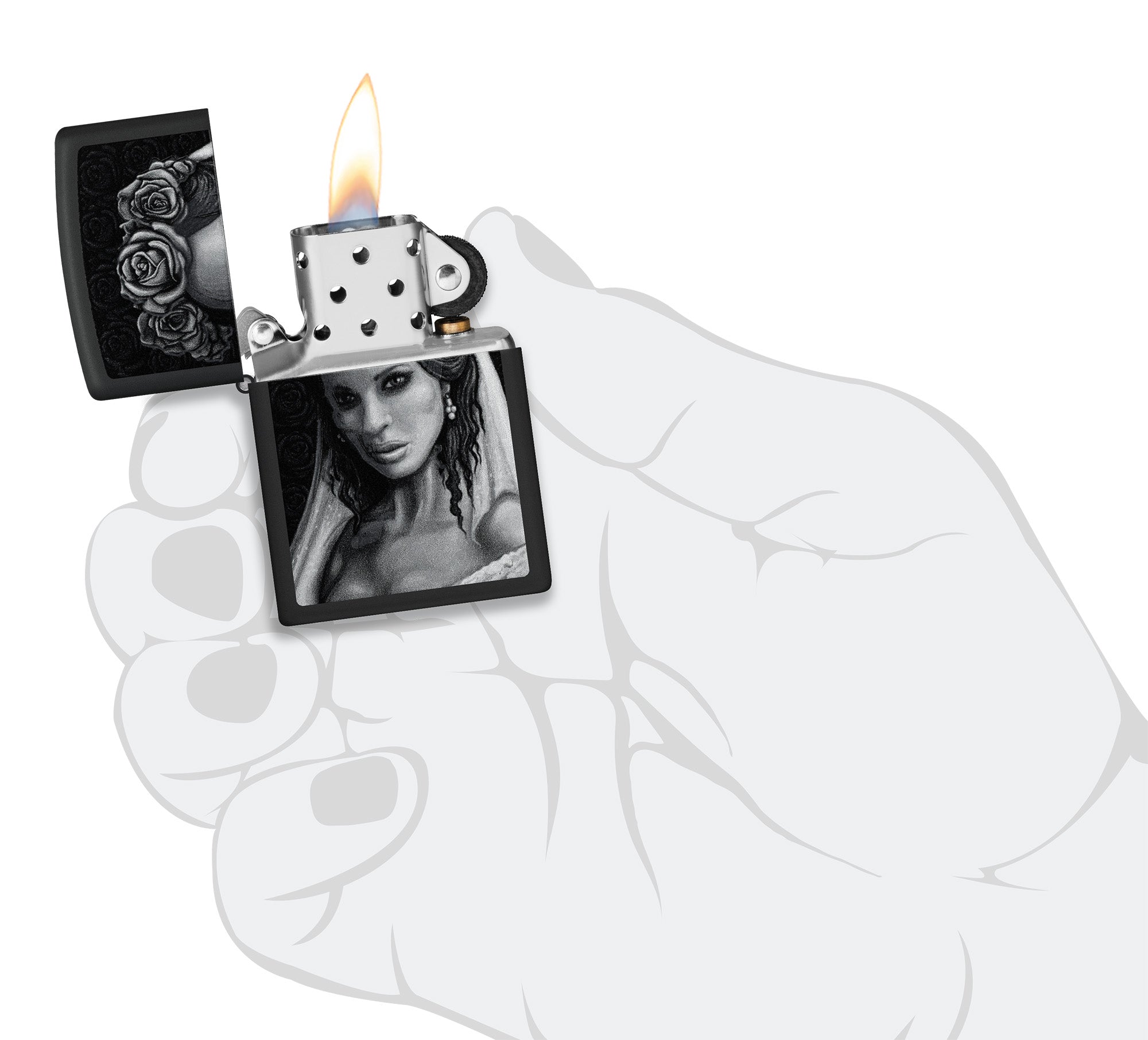 Zippo Til Death Design Black Matte Windproof Lighter – Zippo USA