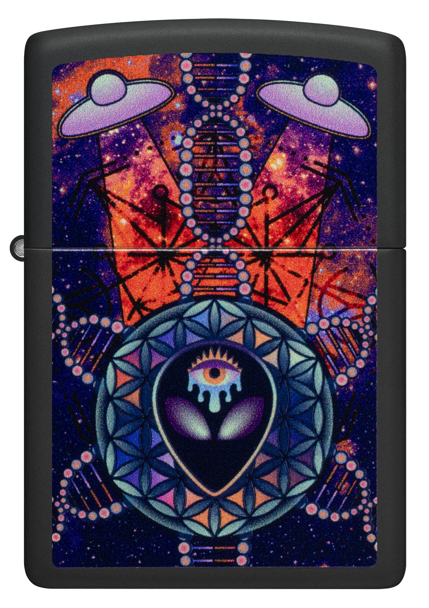 Zippo All Seeing Alien Design Black Matte Windproof Lighter