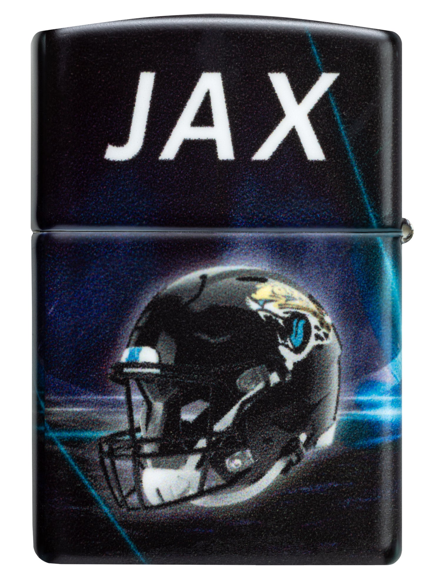 Back view of Zippo NFL Jacksonville Jaguars 540 Matte Windproof Lighter.