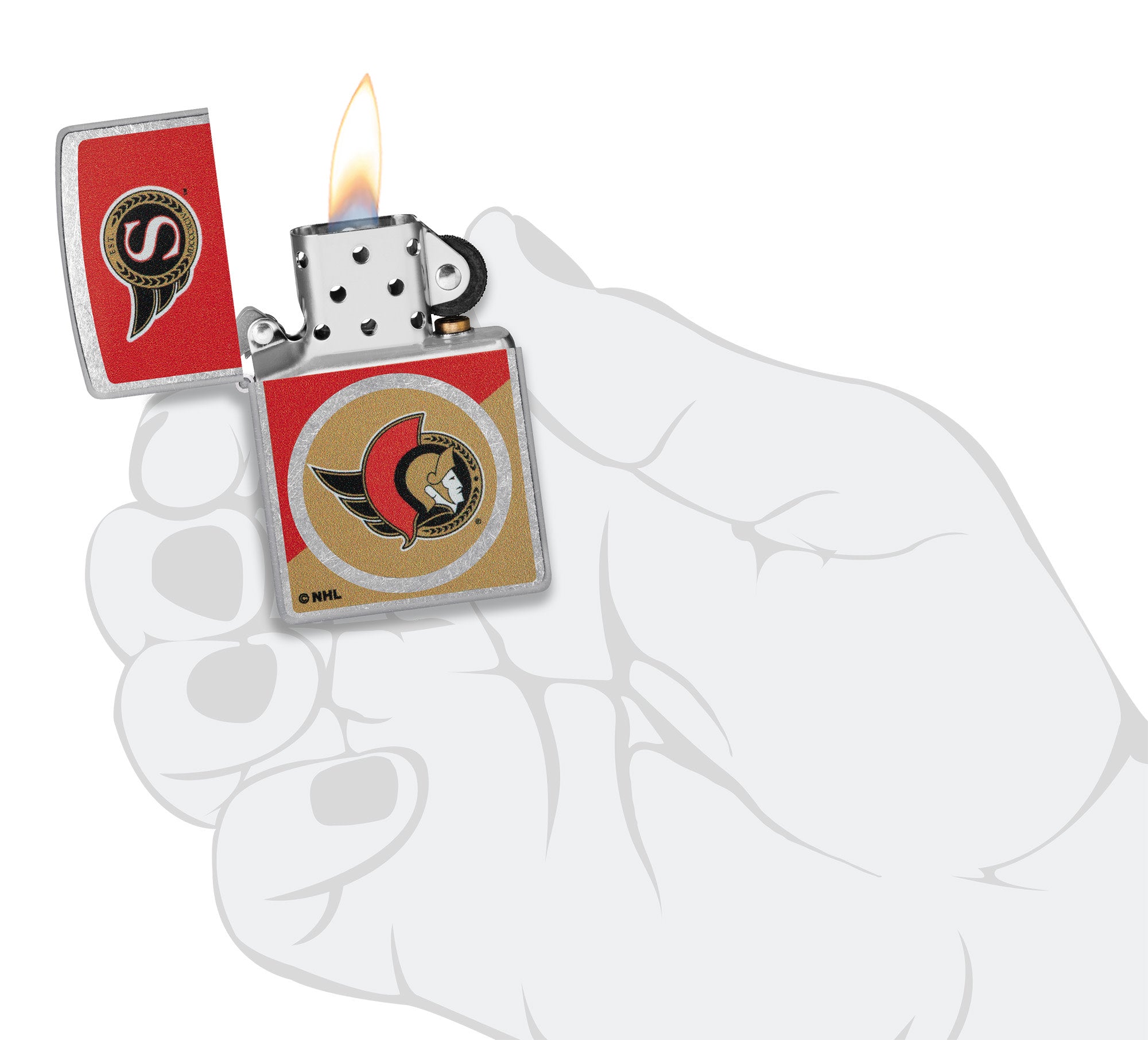 Zippo NHL® Ottawa Senators® Colorblock Logo Design Street Chrome