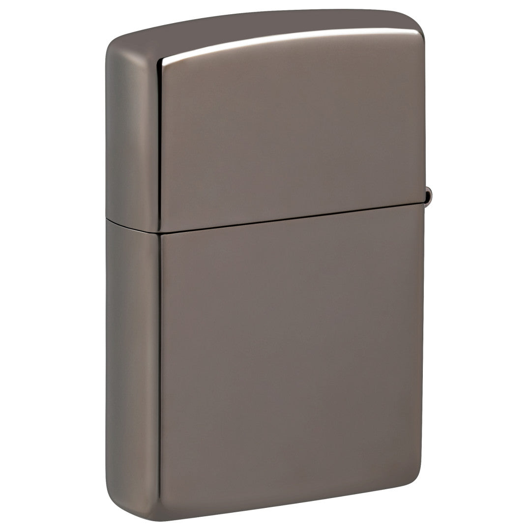 Back view of Zippo America250 Flag Design Black Ice Windproof Lighterstanding at a 3/4 angle.