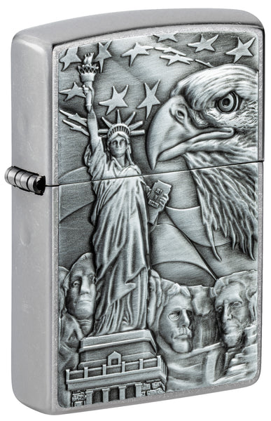 Zippo American Icons Emblem Street Chrome Windproof Lighter
