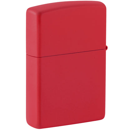 Back view of Zippo 2027 Year of the Sheep Design Red Matte Windproof Lighter standing at a 3/4 angle.