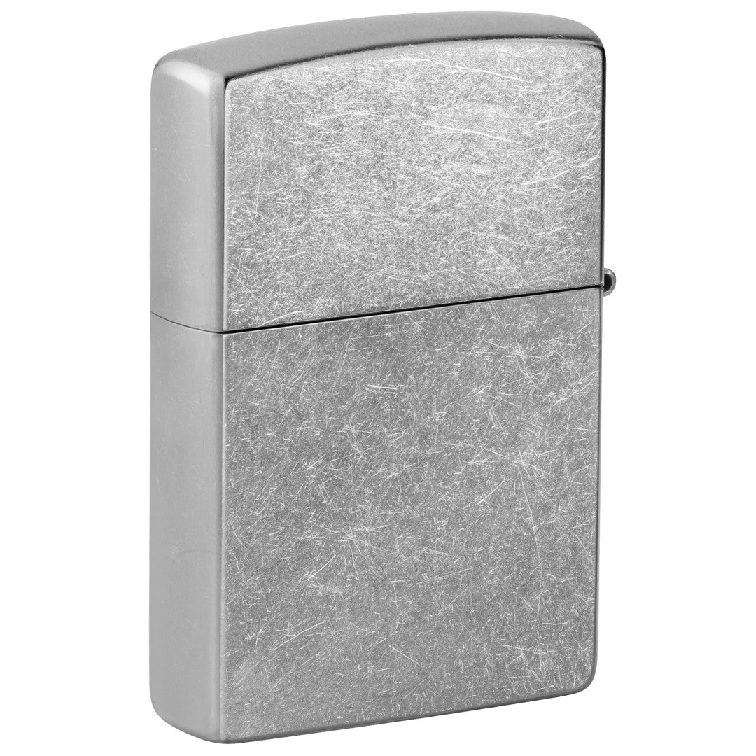 Back view of Zippo NFL New York Giants Helmet Design Street Chrome Windproof Lighter standing at a 3/4 angle.