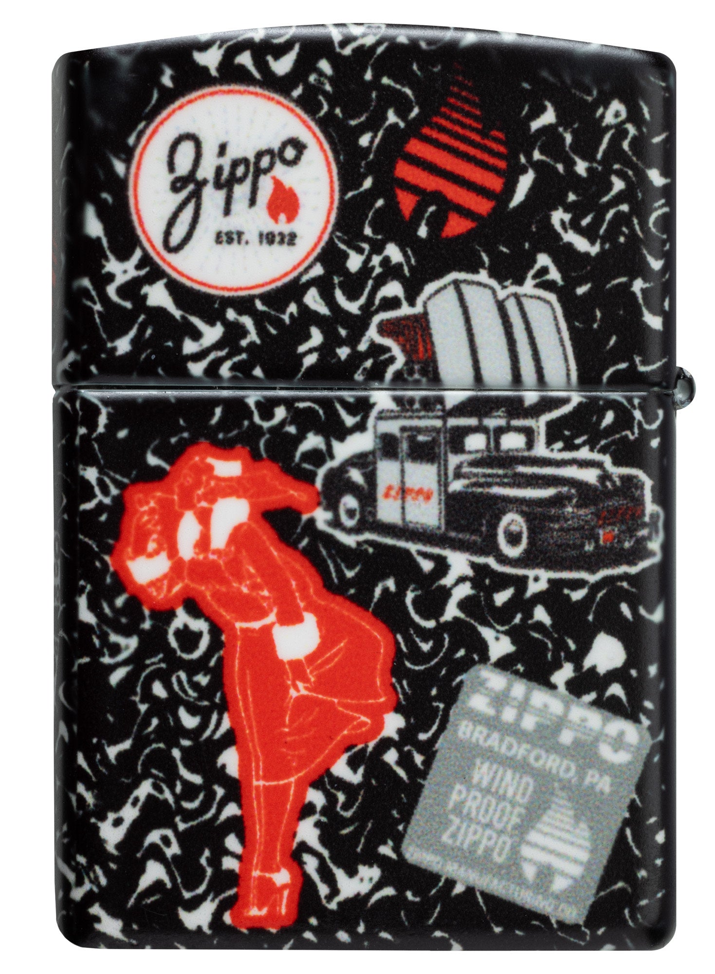 Back view of Zippo Notebook Design 540 Matte Windproof Lighter.