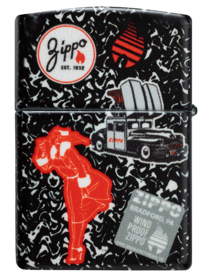 Back view of Zippo Notebook Design 540 Matte Windproof Lighter.