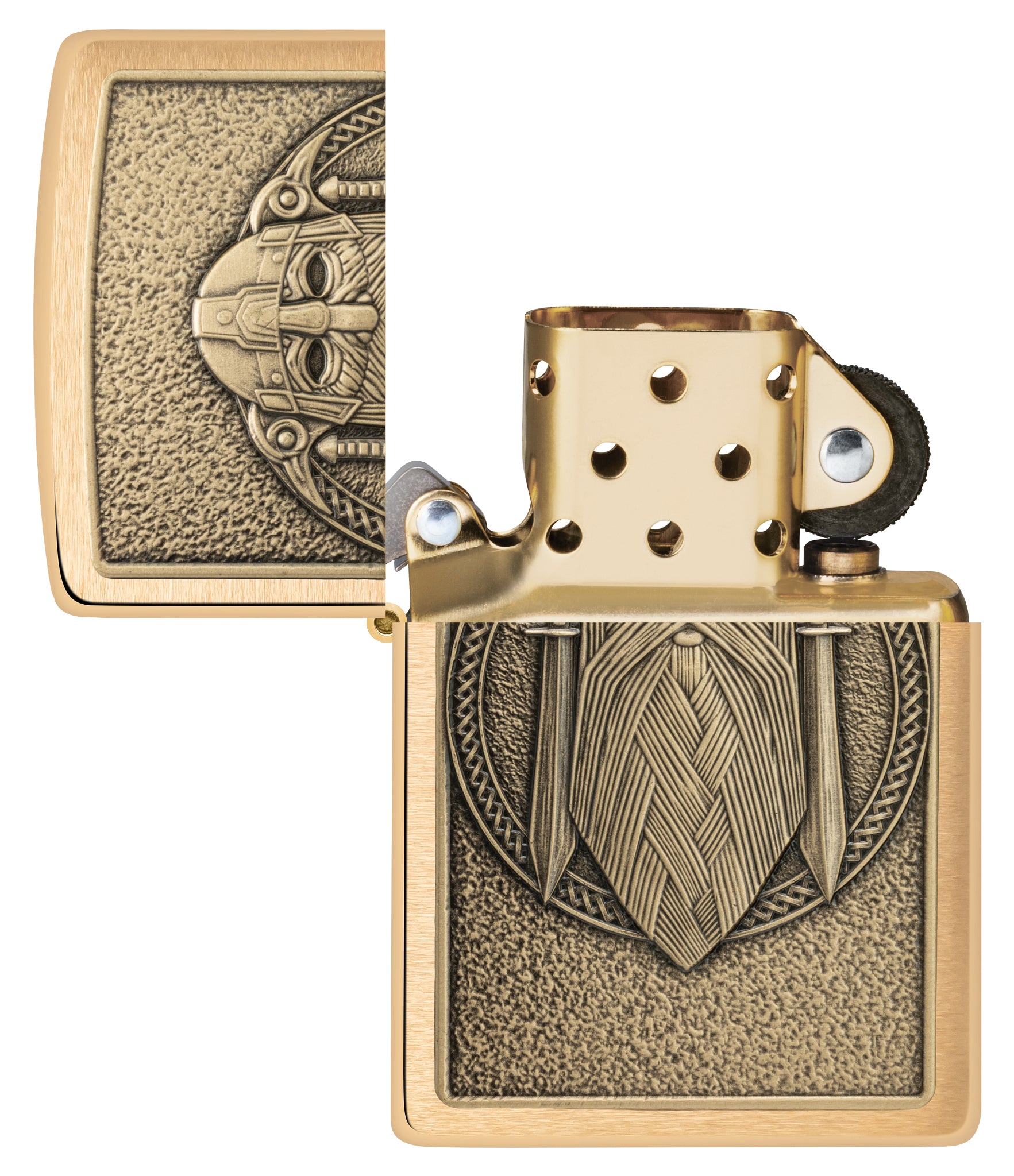 1224　0425　BOOWY zippo Zippo Odin Emblem Brushed Brass Windproof Lighter – Zippo USA