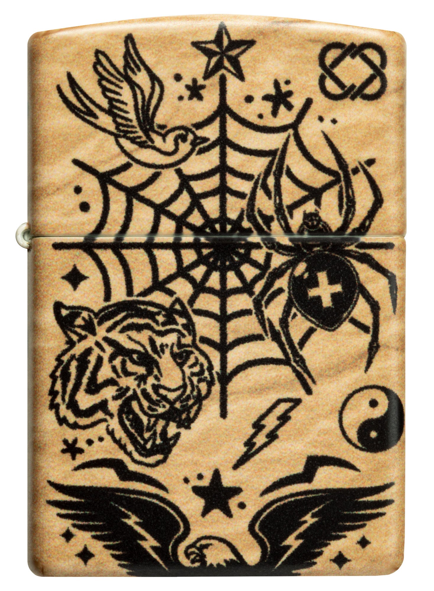 Front shot of Zippo Flash Tattoo 540 Matte Windproof Lighter.