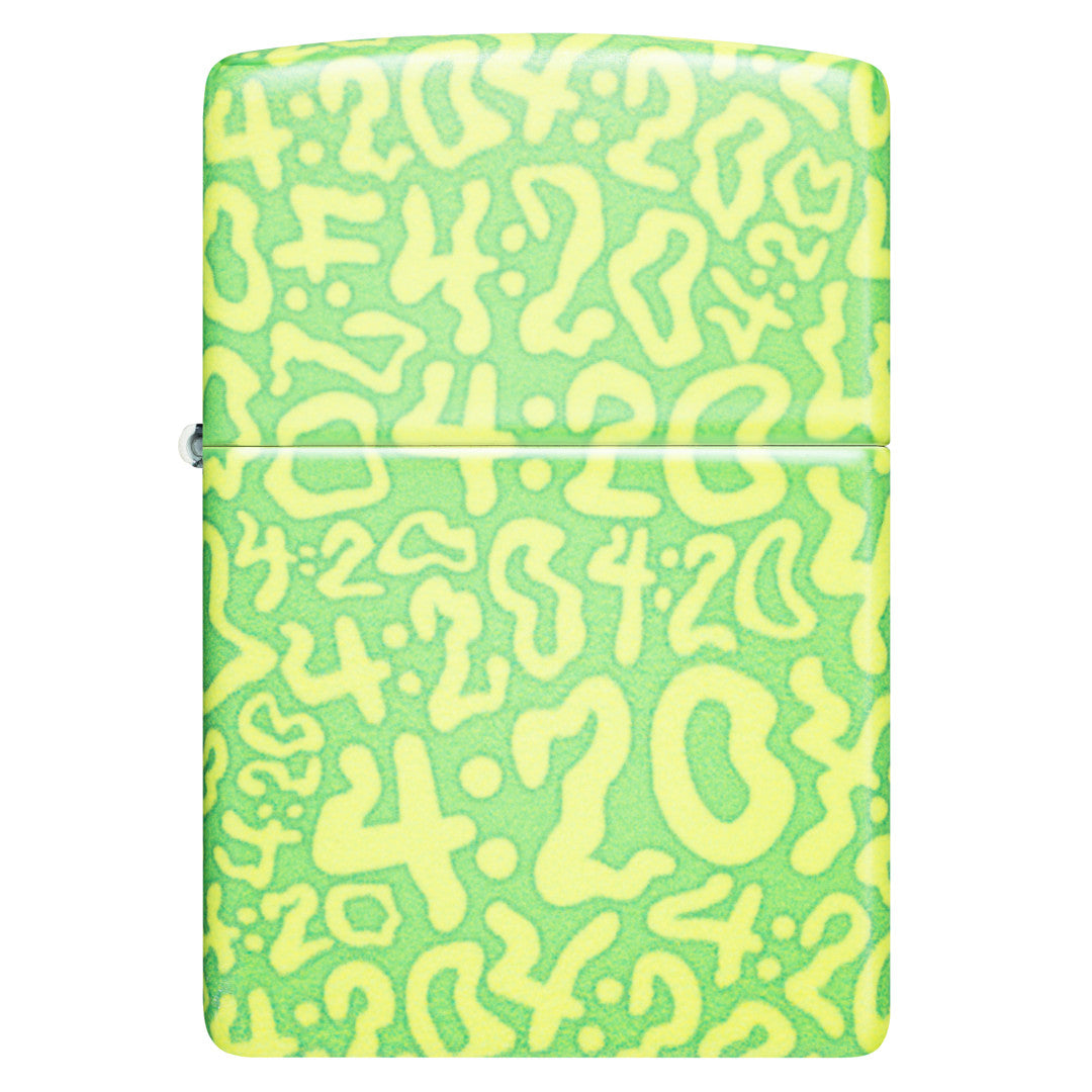 Front view of Zippo 420 Clouds Design 540 Matte Windproof Lighter.