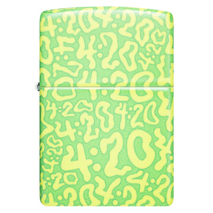 Front view of Zippo 420 Clouds Design 540 Matte Windproof Lighter.