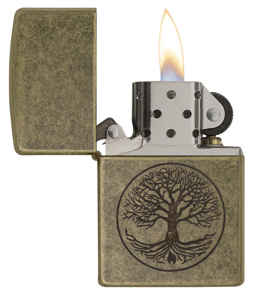 Zippo Tree Of Life Antique Brass Windproof Lighter – Zippo USA