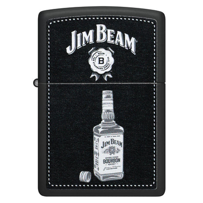 Front view of Zippo Jim Beam® Bottle Design Black Matte Windproof Lighter.
