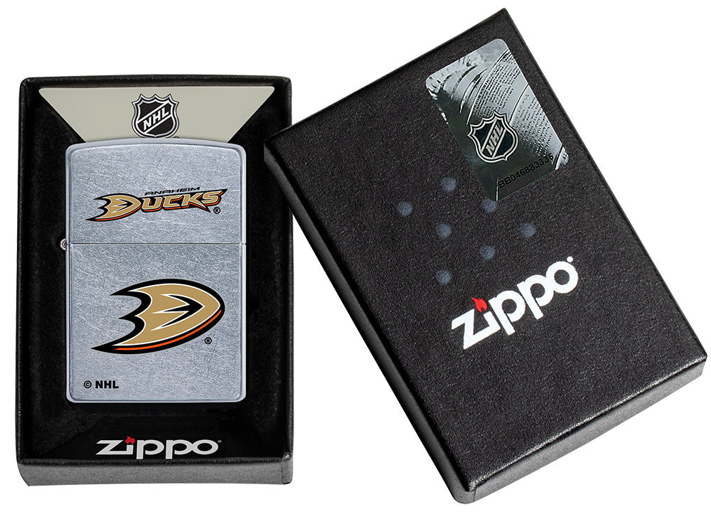 NHL Anaheim Ducks Street Chrome™ Windproof Lighter in its packaging