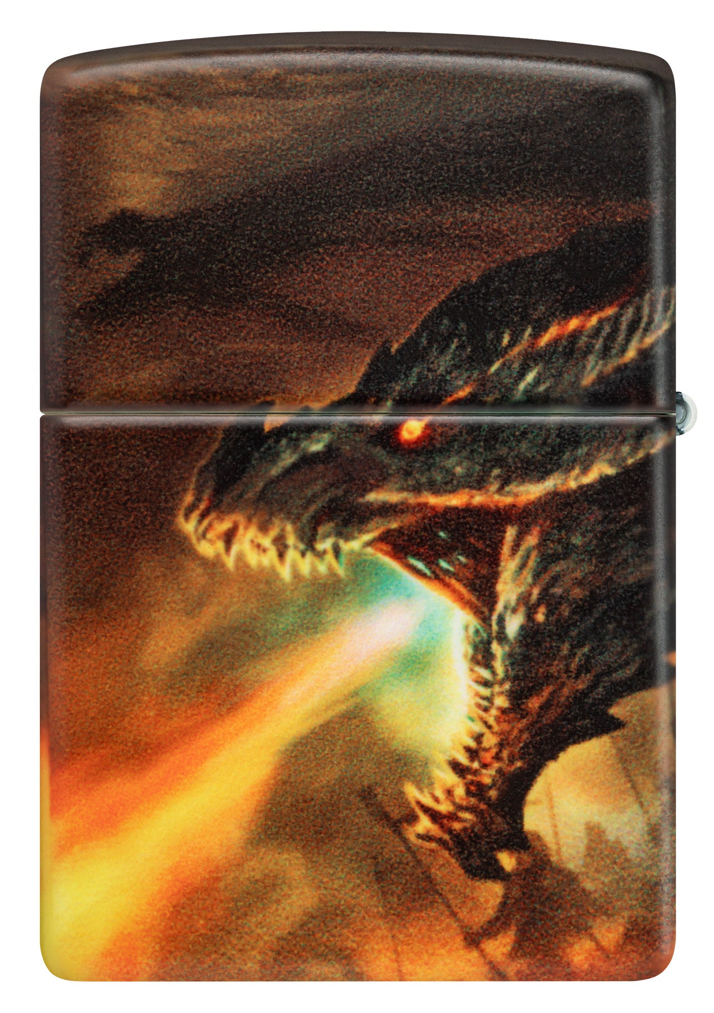 Back view of Zippo Knight and Dragon Design 540 Matte Windproof Lighter.