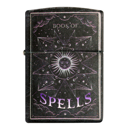 Front view of Zippo Mystic Book Design 540 Color Glow in the Dark Windproof Lighter
.