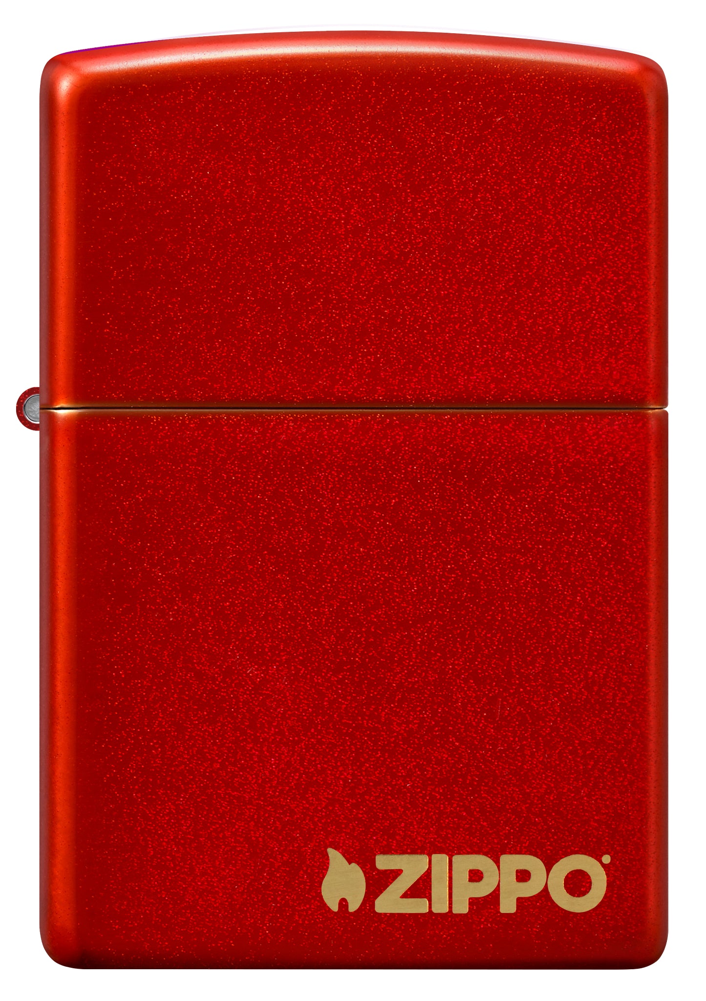 Front view of Classic Metallic Red Zippo Logo Windproof Lighter.