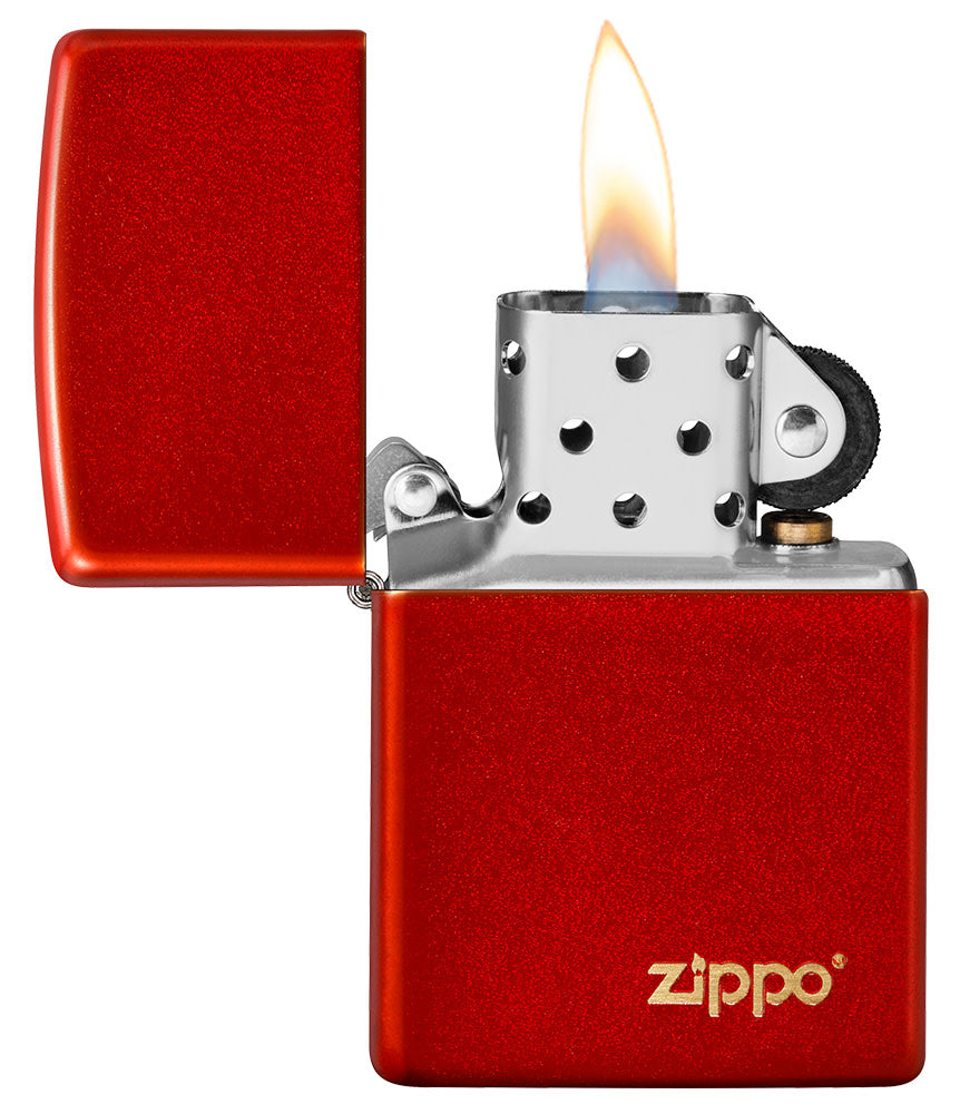 Classic Metallic Red Zippo Logo Windproof Lighter | Zippo USA