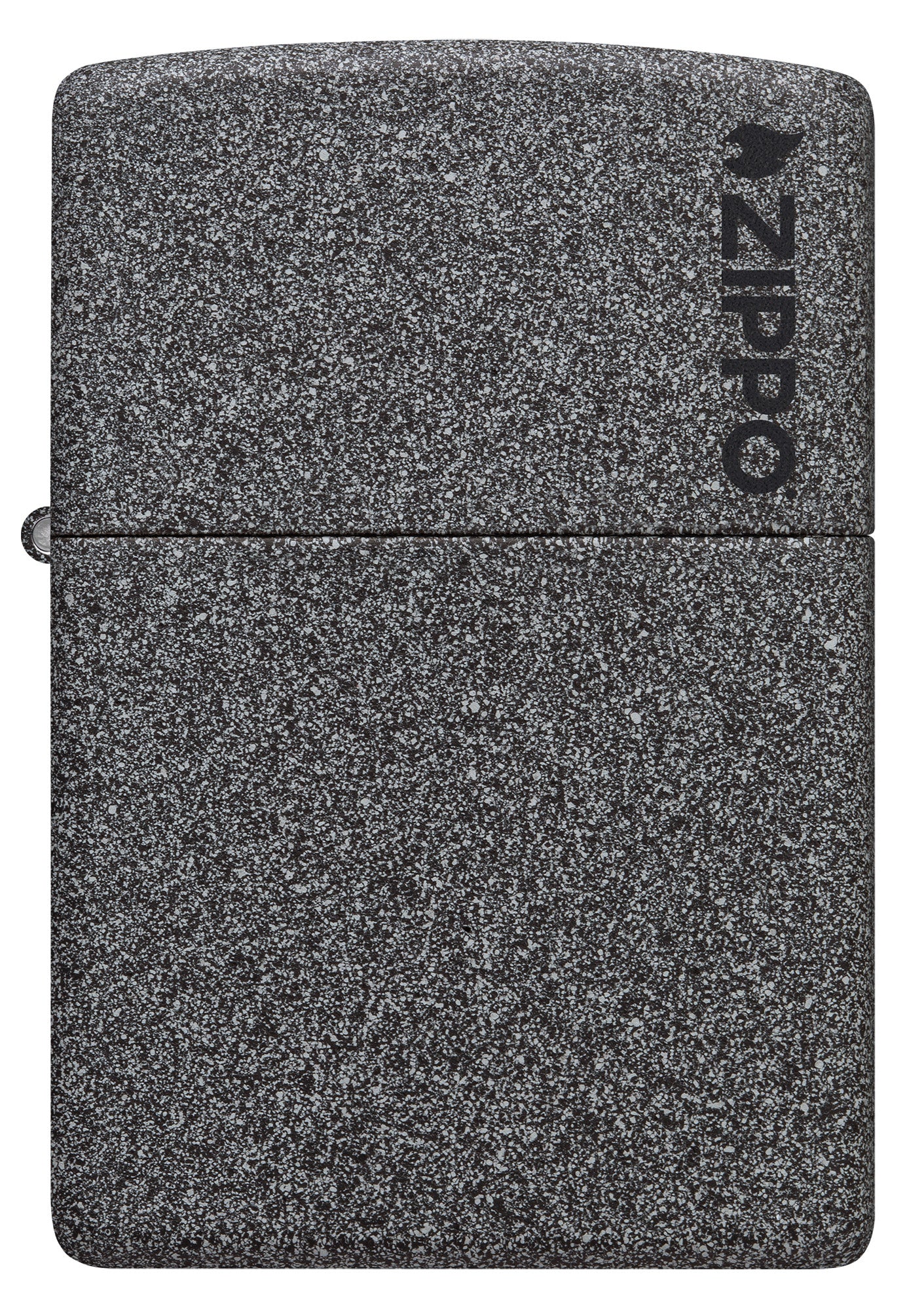 Front view of Zippo Classic Iron Stone Zippo Logo Windproof Lighter.