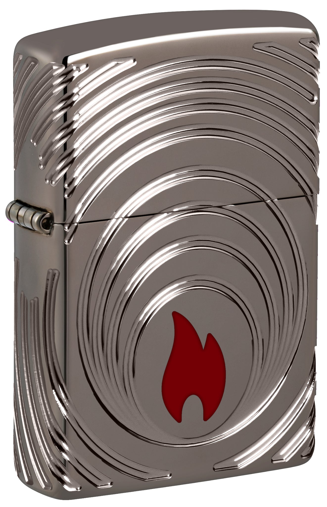 Front shot of Zippo 2026 Collectible of the Year Windproof Lighter standing at a 3/4 angle.