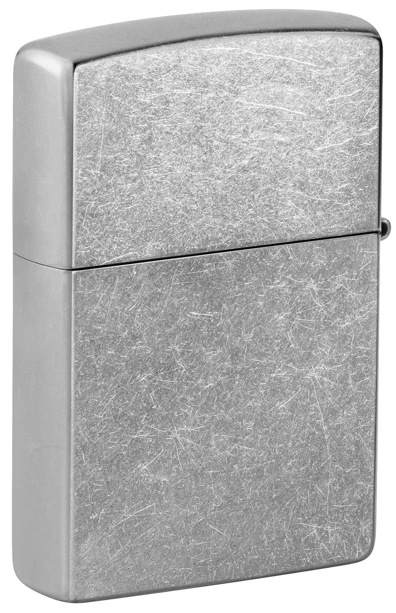 Back view of Zippo Blazy Susan™ Checker Design Street Chrome Windproof Lighterstanding at a 3/4 angle.