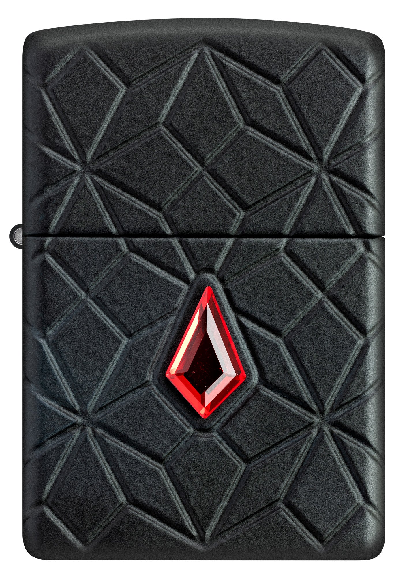 Front view of Zippo Crystal Design Armor® Black Matte Windproof Lighter.