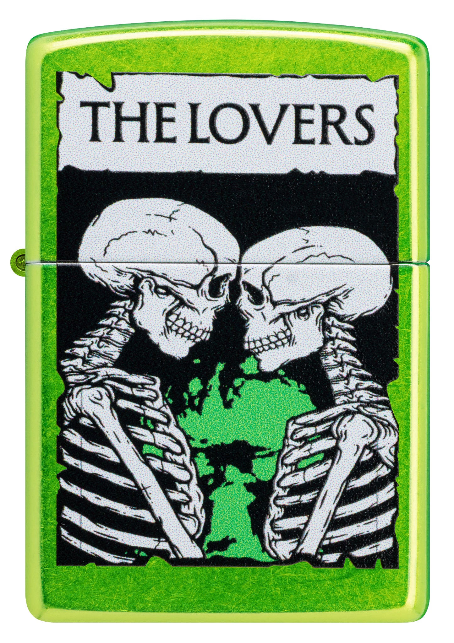 Front view of Zippo The Lovers Design Lurid Windproof Lighter.