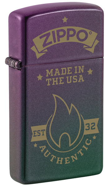 Zippo Authentic Zippo Design Slim Iridescent Windproof Lighter