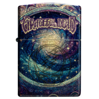 Front view of Zippo Grateful Dead Limited Edition Stealie Design Tumbled Brass Windproof Lighter.