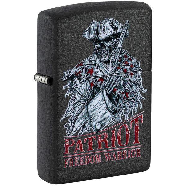 Zippo Freedom Warrior Design Black Crackle® Windproof Lighter