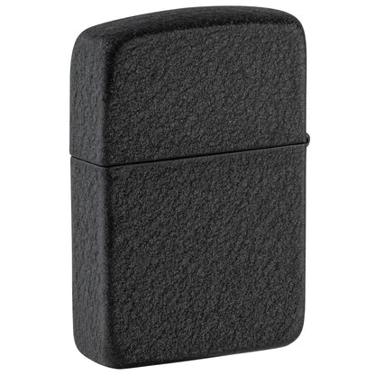 Back view of Zippo Honor Flag Design Black Crackle®  Windproof Lighterstanding at a 3/4 angle.