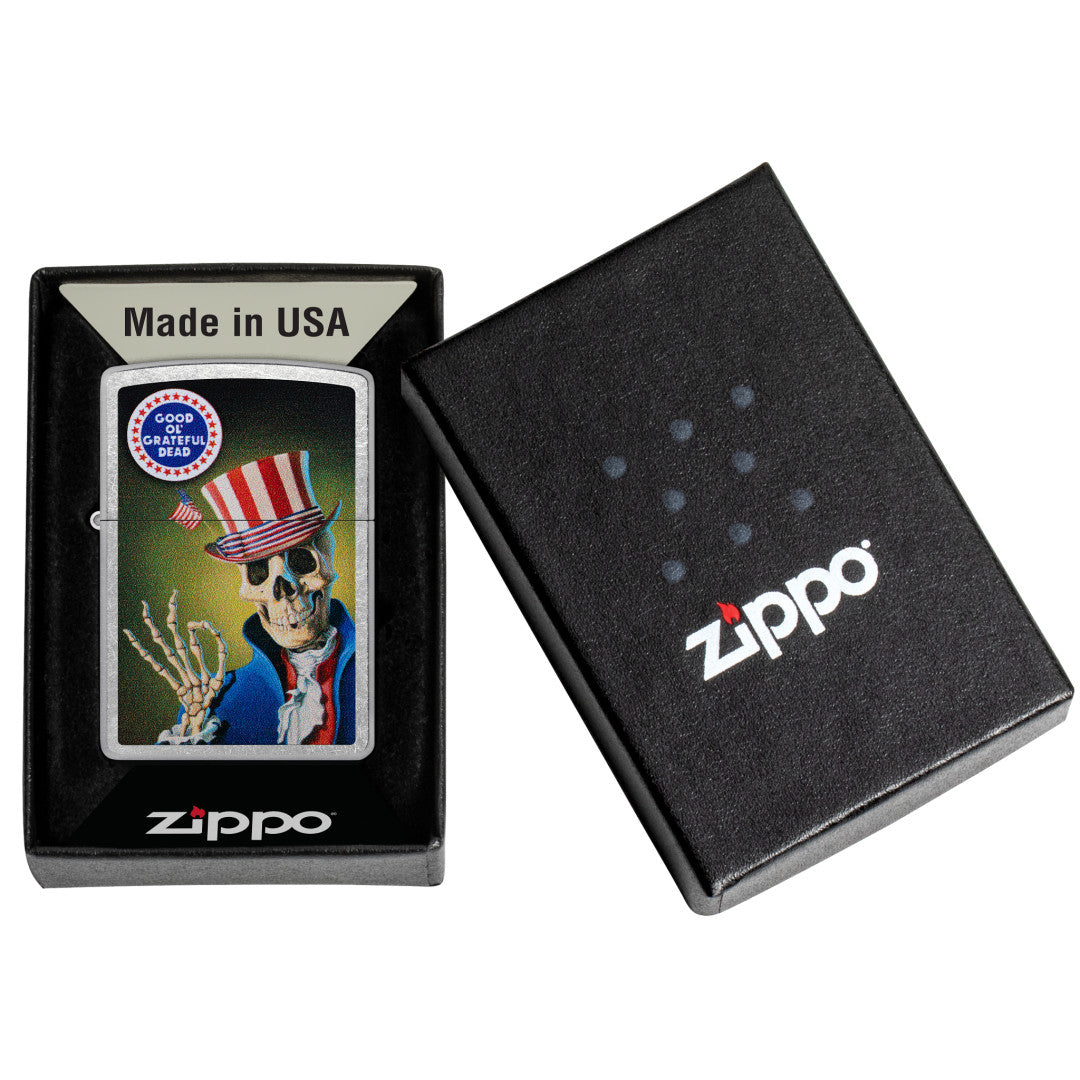 Zippo Good Ol' Grateful Dead Design Street Chrome Windproof