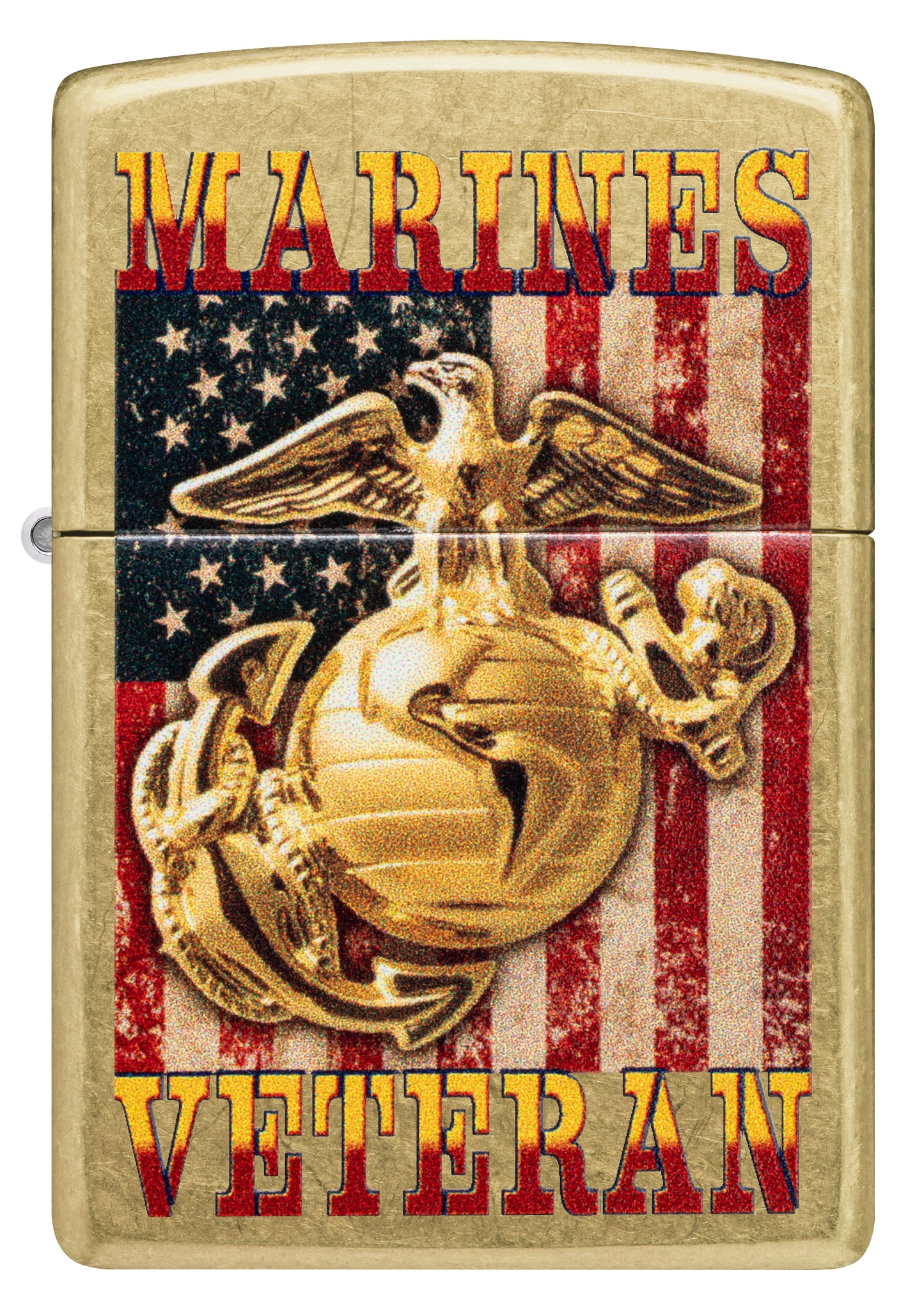 Zippo U.S. Marine Corps Veteran Design Street Brass Windproof