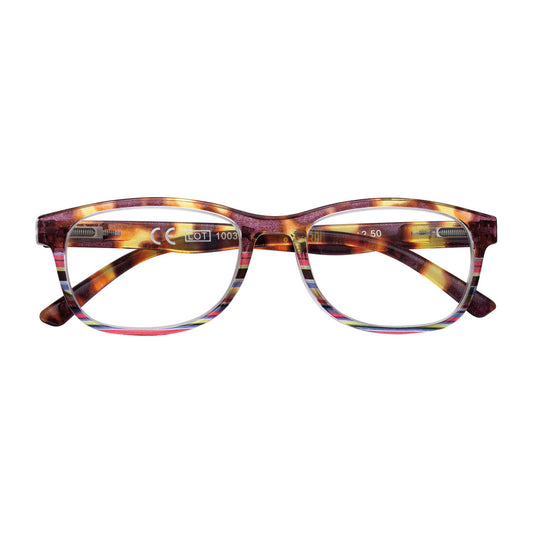 Slim Frame Reading Glasses - Tortoise/Stripes