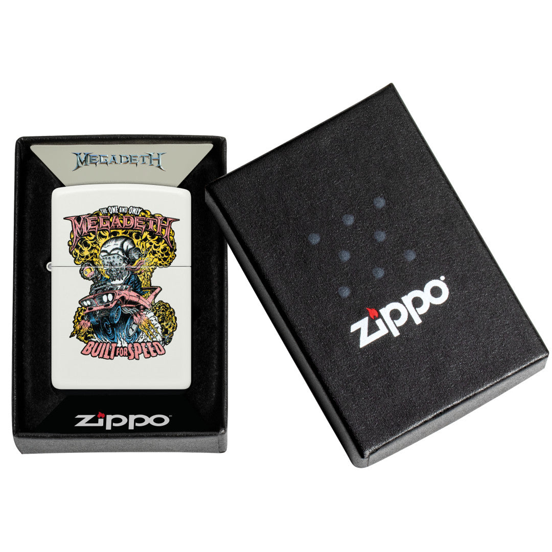 Zippo Megadeth Built for Speed Design White Matte Windproof