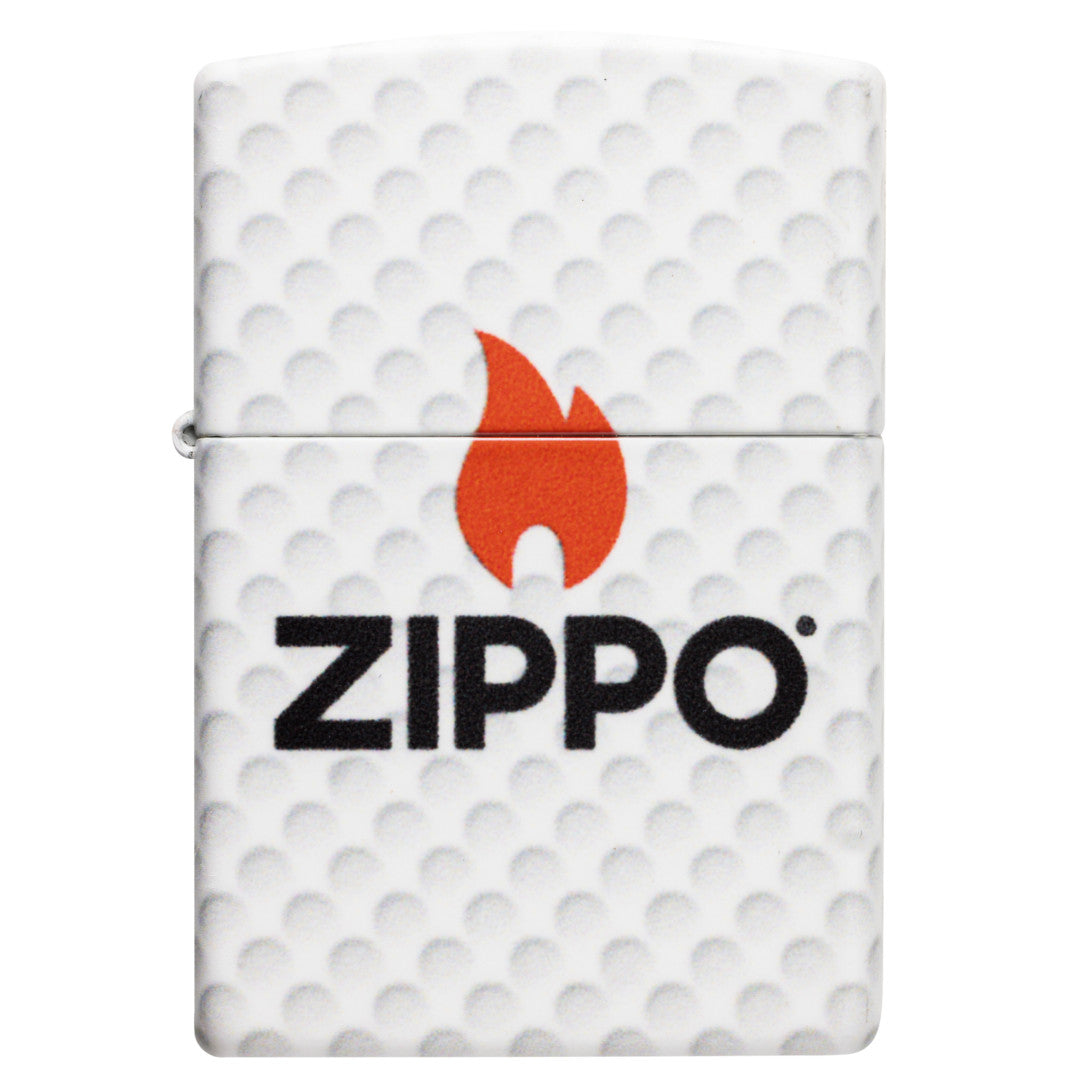 Front view of Zippo Golf Ball Design 540 Matte Windproof Lighter.
