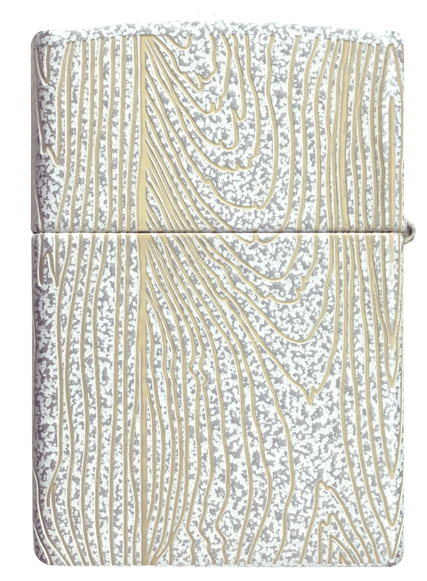 Back view of Zippo Tree of Life Woodgrain Design Glacier Windproof Lighter.