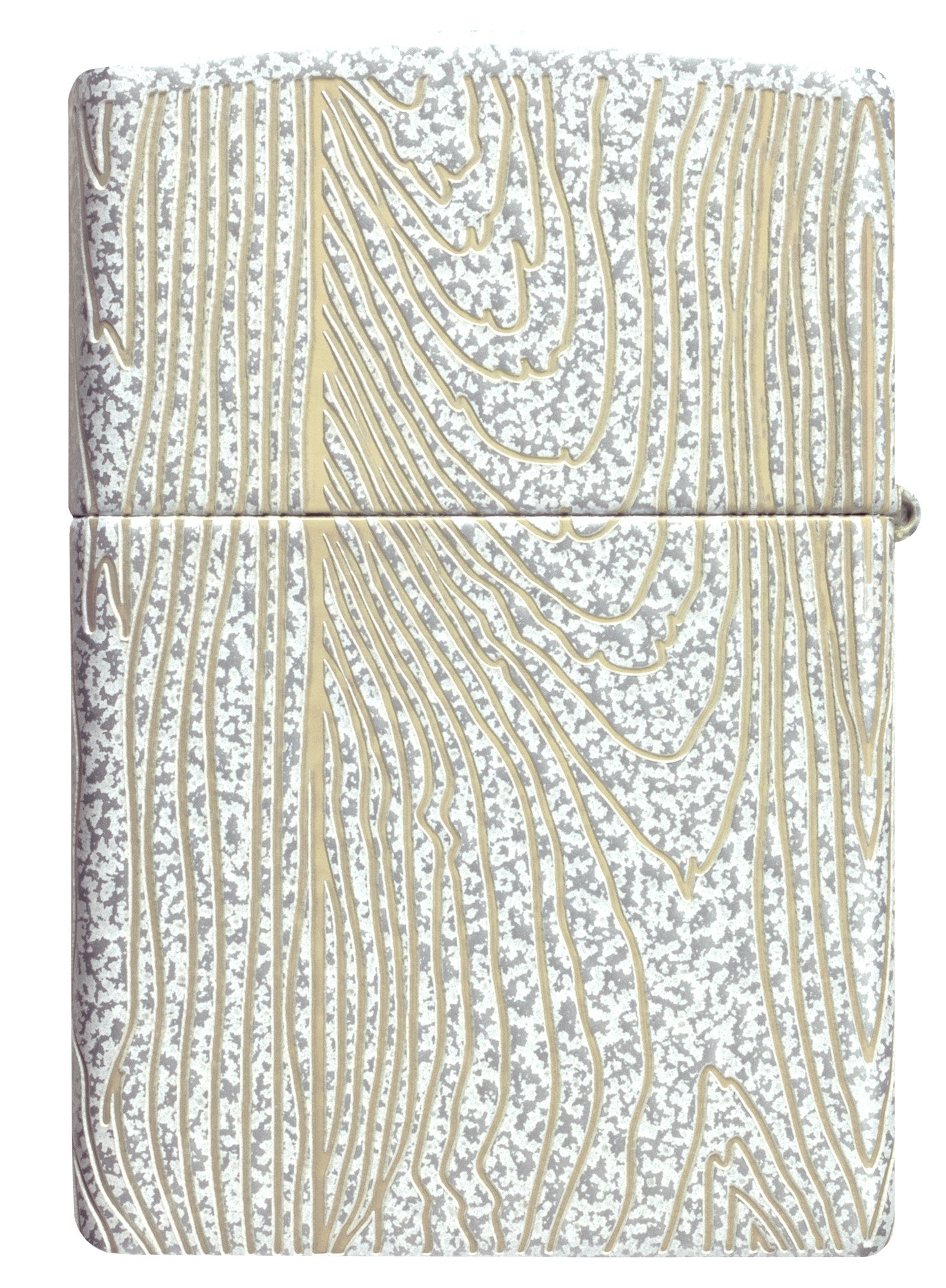 Back view of Zippo Tree of Life Woodgrain Design Glacier Windproof Lighter.